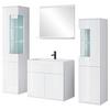 Badezimmer-Set Narobi 5-tlg. mit LED ca. 120 cm Weiß - Weiß Hochglanz/Weiß, Trend, Glas/Keramik (120,4cm) - P & B