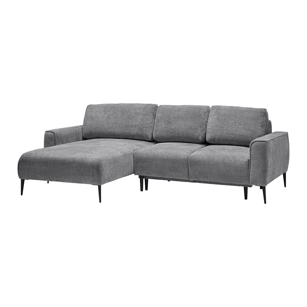 Kutna Garnitura Custom - siva/crna, Moderno, tekstil/metal (164/255cm) - Mömax