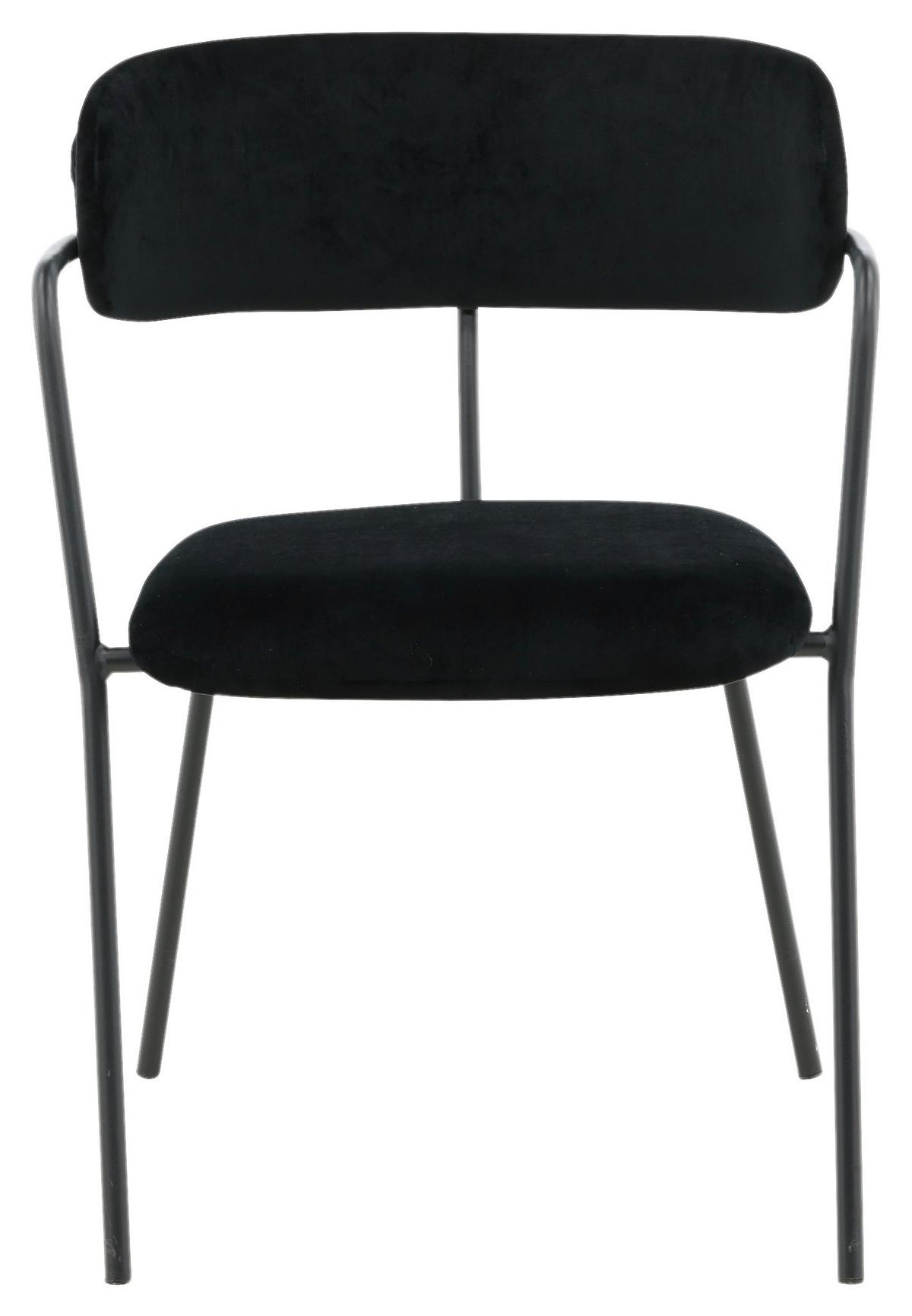 Stuhl-Set Arrow 2er-Set ca. 58x79 cm Samt Schwarz - Schwarz, Design, Textil/Metall (58/79/61cm) - Livetastic