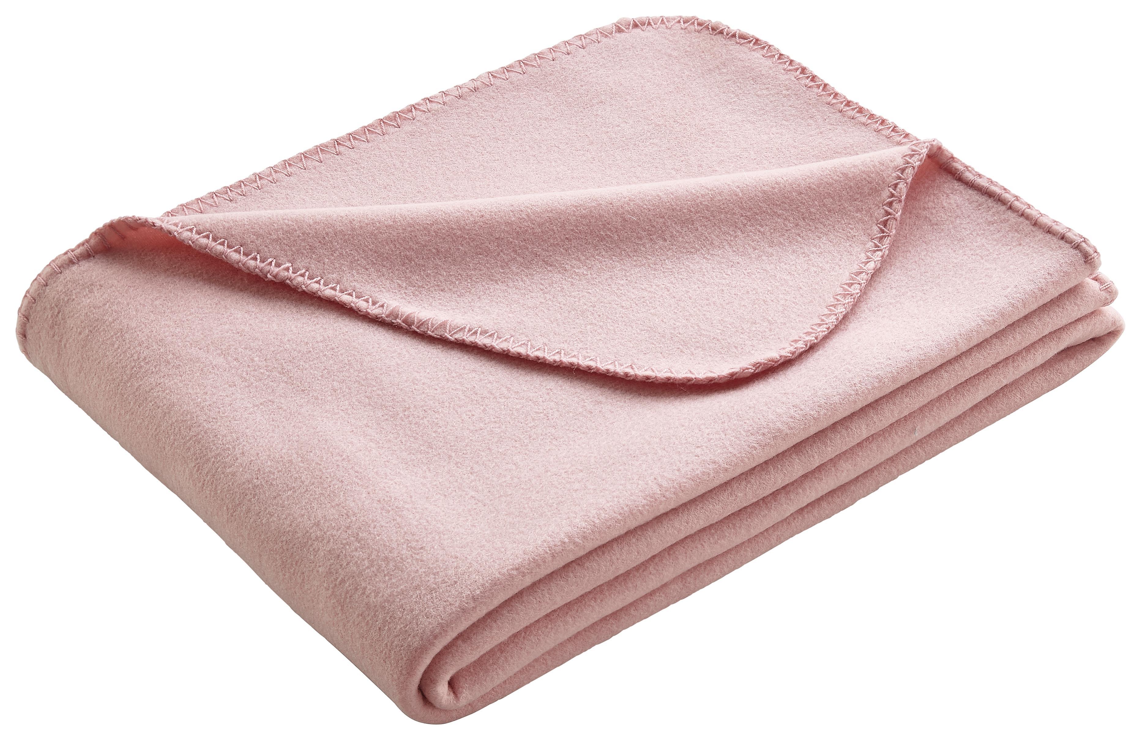 Fleecedecke in Rosa ca. 130x170 cm 'Anni' - Rosa, MODERN, Textil (130/170cm) - Bessagi Home