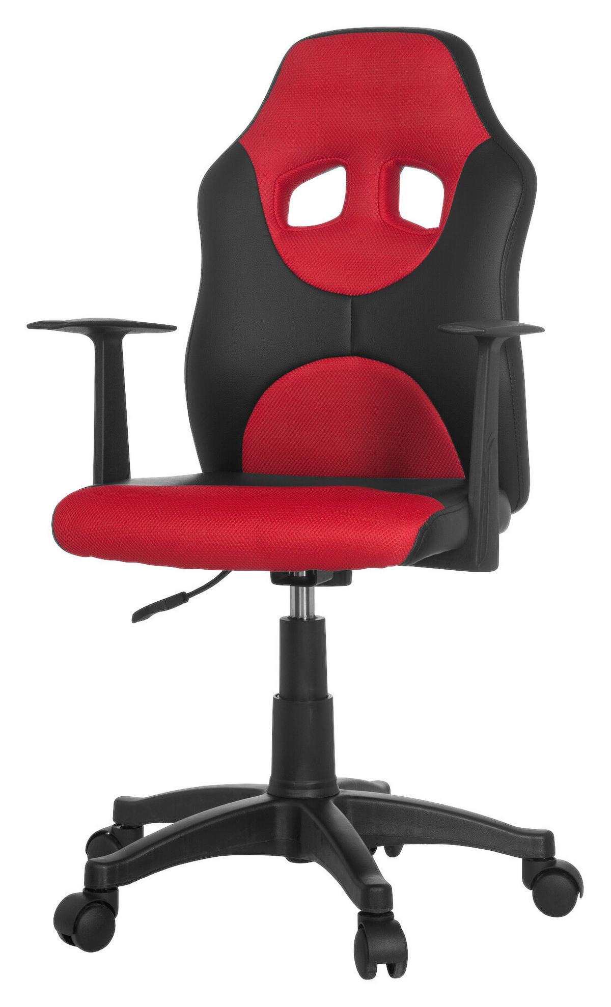 Mladinski Vrtljivi Stol Kid Racer, Črna, Rdeča - rdeča/črna, Basics, umetna masa (54/90-100/48cm) - MID.YOU