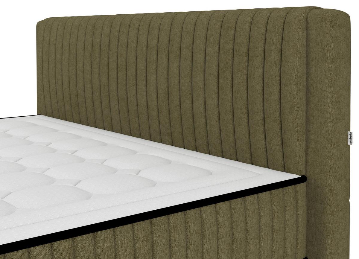 Bett Elena Olivgrün ca. 200x200cm - Olivgrün, KONVENTIONELL, Holz/Holzwerkstoff (200/200cm) - Sembella