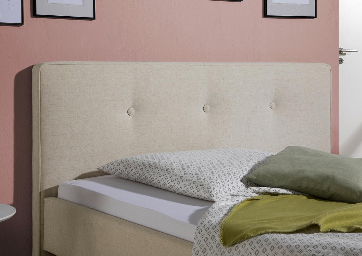 Polsterbett Slade Beige ca. 100x200 cm - Beige/Naturfarben, MODERN, Holz/Textil (100/200cm) - Livetastic