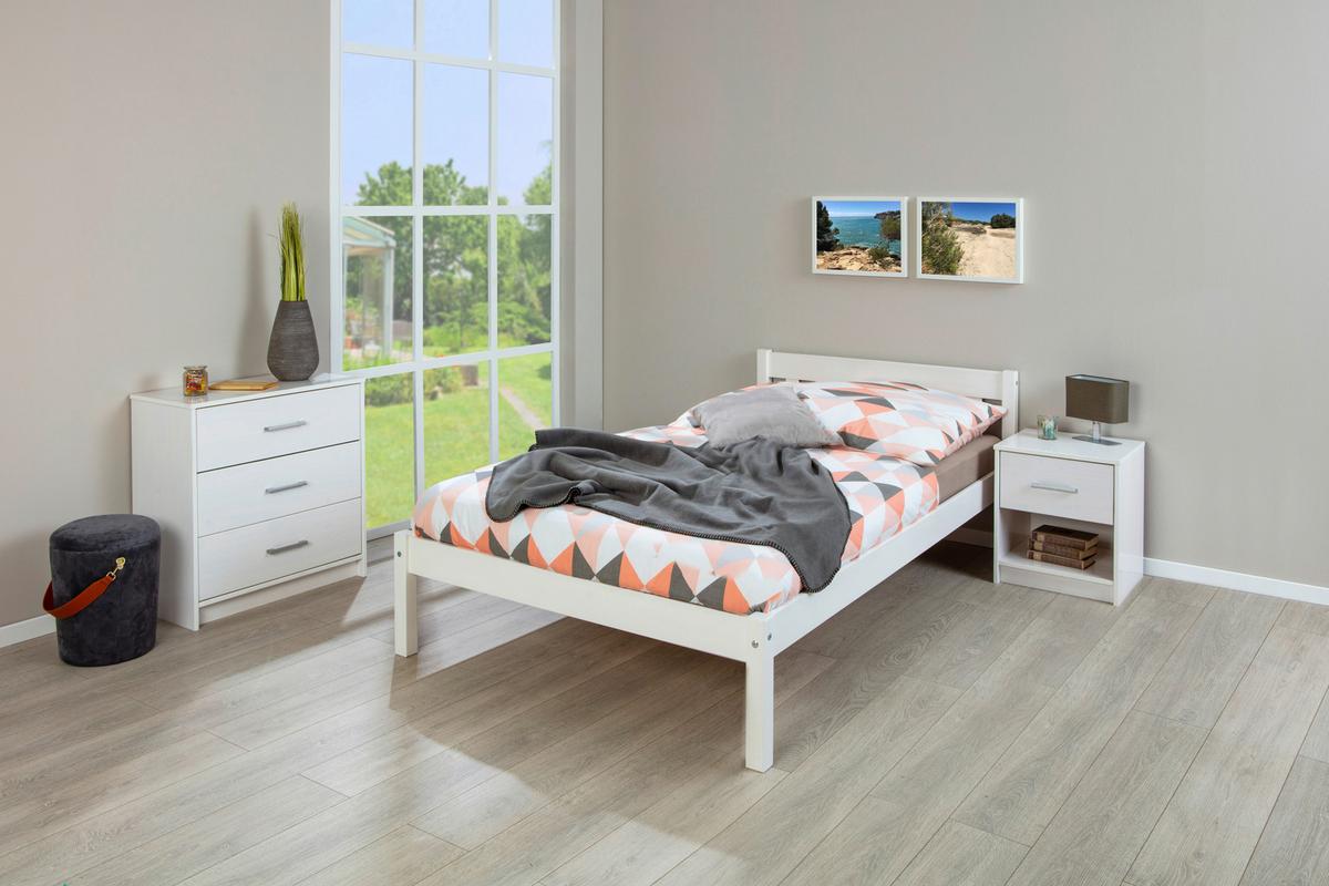 Bett Vilmar 90x200 Cm Weiss - Weiss, Basics, Holz (90/200cm) - MID.YOU