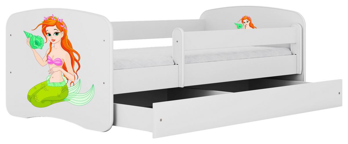 Otroška Postelja Babydreams, Bela, 80x160cm - bela/barve breze, Moderno, tekstil/leseni material (80/160cm) - MID.YOU