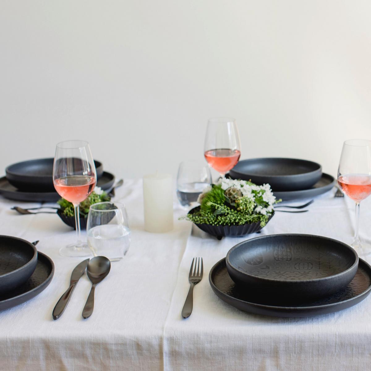 KOMBISERVICE TRAD. TILES SCHWARZ - Schwarz, Basics, Keramik - Mäser