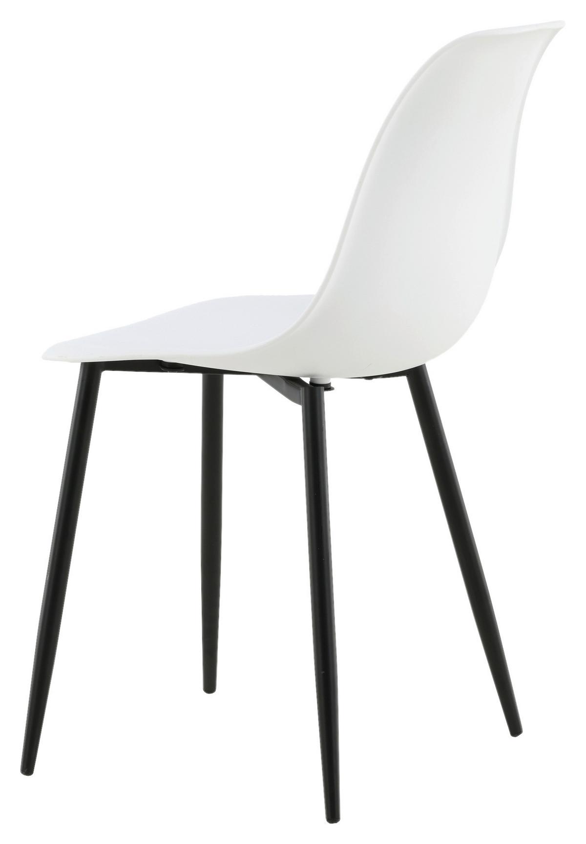 STUHL-SET POLAR - Schwarz/Weiß, Design, Kunststoff/Metall (45,5/81/58cm) - Livetastic