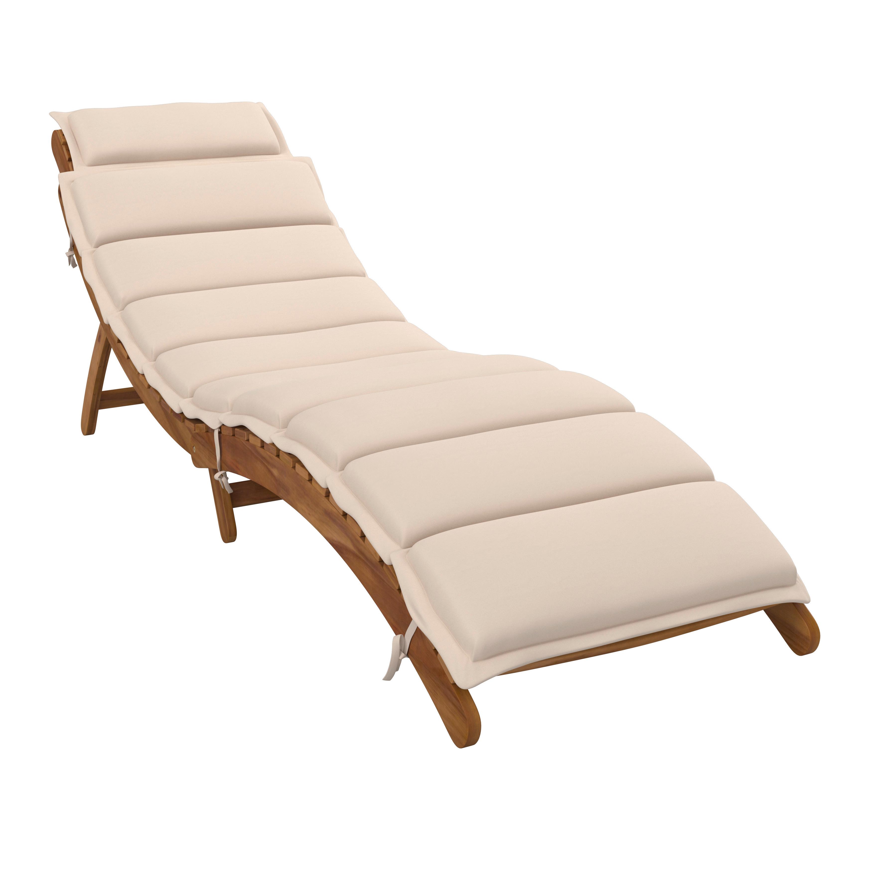 Vrtni Ležalnik Bora, Bež, Akacija - bež, Moderno, tekstil/les (180/54/62cm) - Bessagi Garden