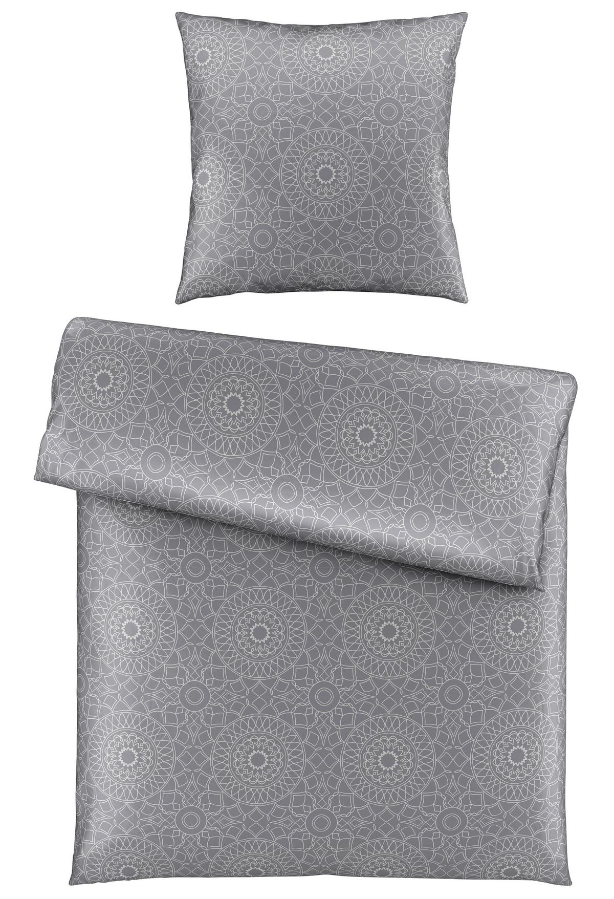 Bettwäsche Elisa in Grau ca. 135x200cm - Beige, MODERN, Textil (135/200cm) - Premium Living