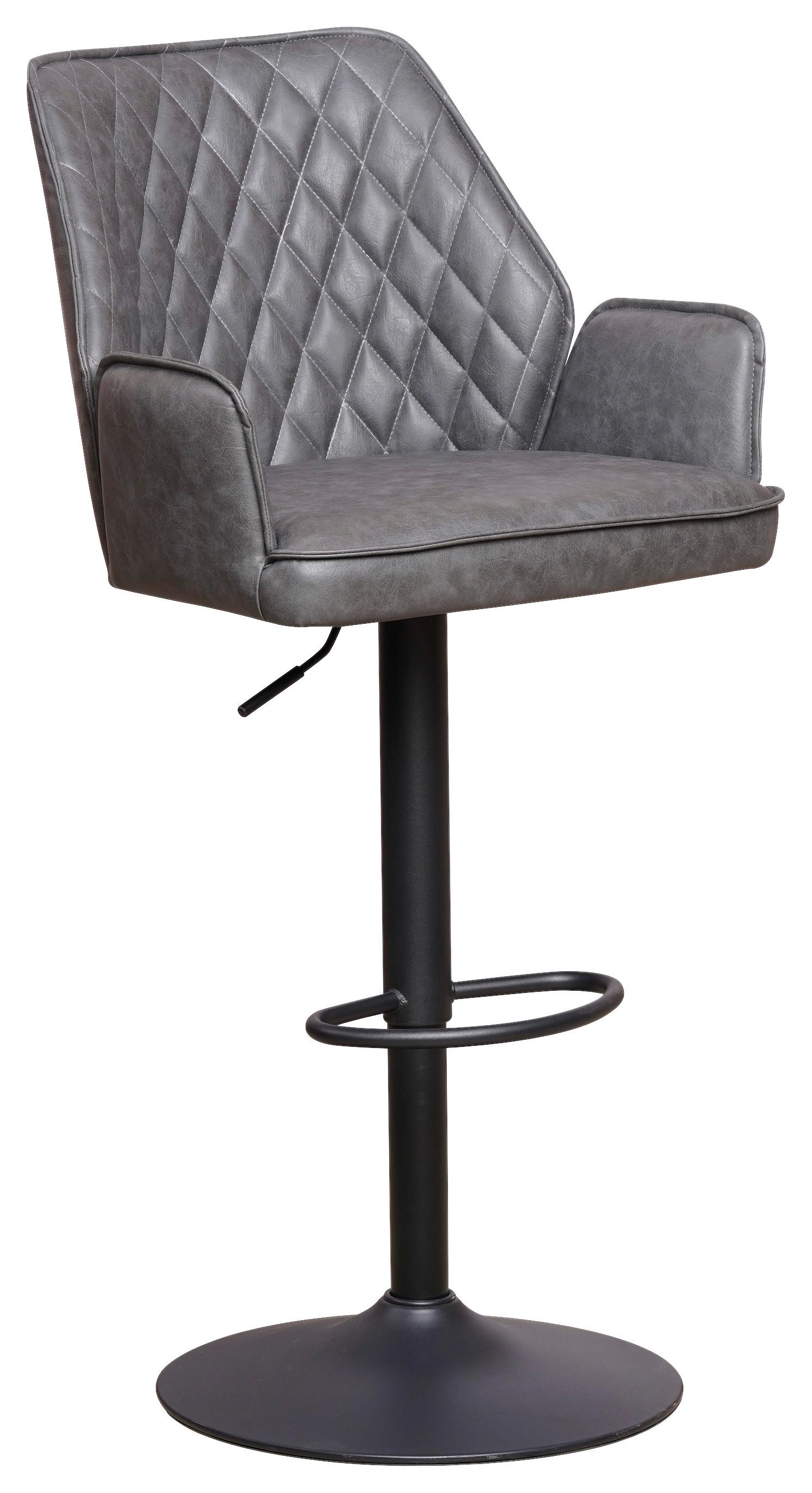 Barhocker Donny ca. 42x114 cm Anthrazit - Taupe/Anthrazit, KONVENTIONELL, Textil/Metall (42/114/52cm) - MID.YOU