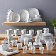 Kombiservice Mona in Weiß, 62-teilig - Weiß/Grau, KONVENTIONELL, Keramik - MÖMAX modern living