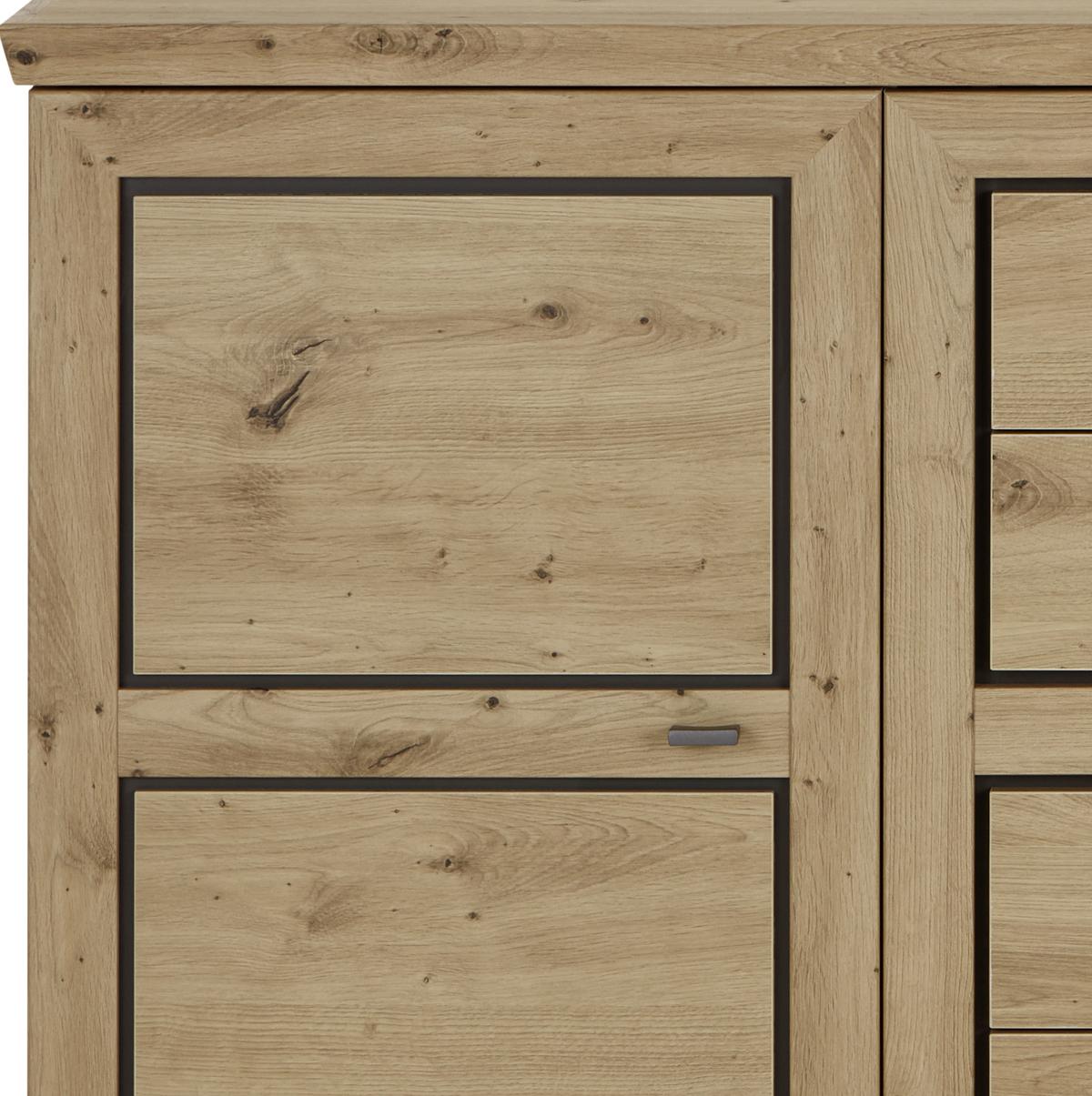 Komoda Harvey, Barva Hrasta - barve hrasta/antracit, Trendi, kovina/leseni material (160/89,5/43cm) - Mömax