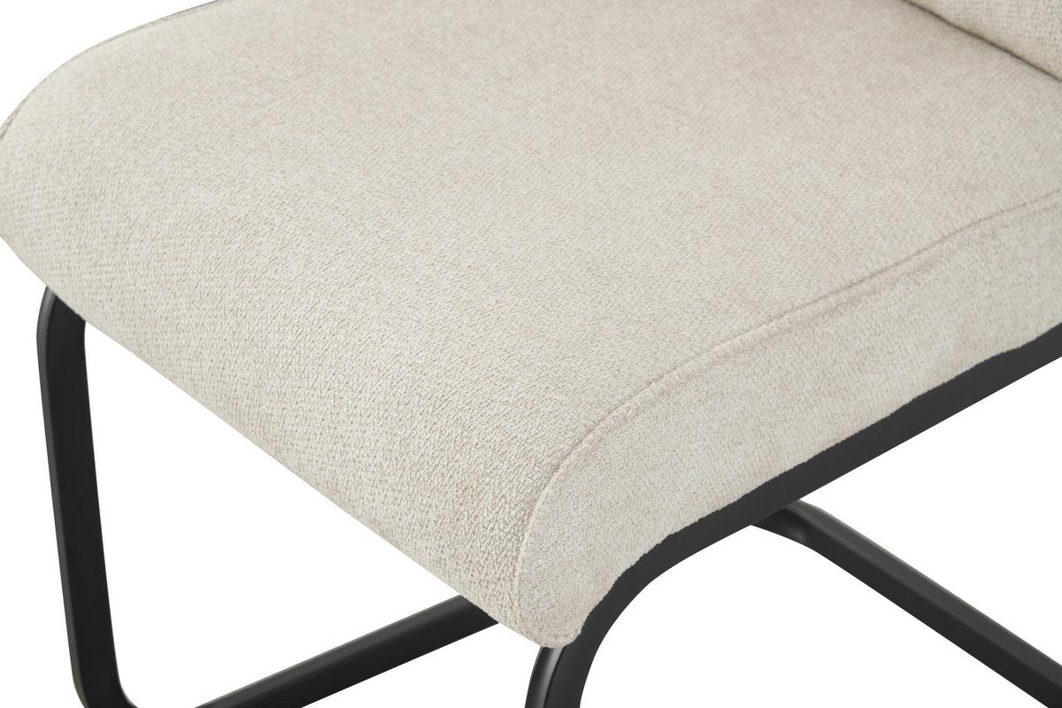 SCHWINGSTUHL-SET FRIEDA - Creme/Schwarz, Modern, Textil/Metall (47/94/61cm) - MID.YOU