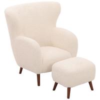 Fotelj Savoy, Bela - bela/barve kostanja, Design, kovina/tekstil (90/98/88cm) - Livetastic