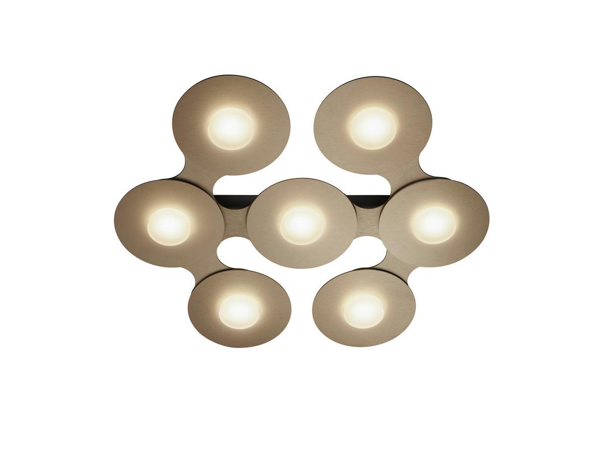 LAMPA SUFITOWA LED 77-830-090 LED DL DISC - kolor złoty/brązowy, Design, metal (57,7/52,2/6,6cm) - Grossmann