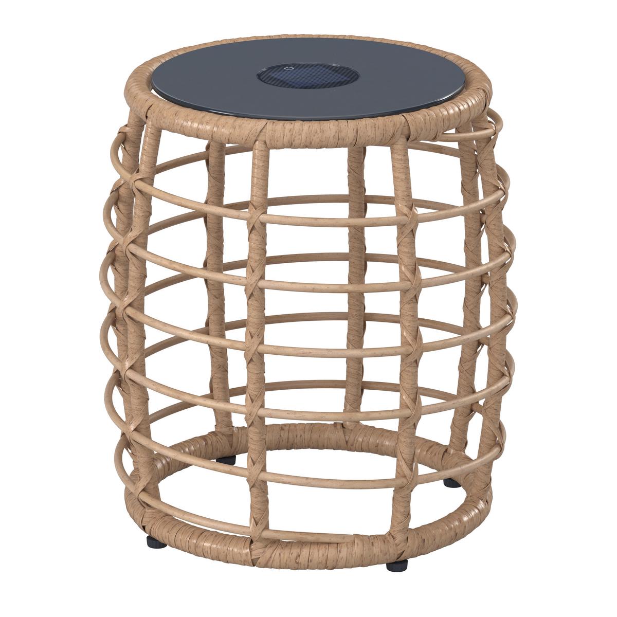 BALKONSET LENI 1 - Beige/Schwarz, Modern, Glas/Kunststoff (56/62/72cm) - Mömax