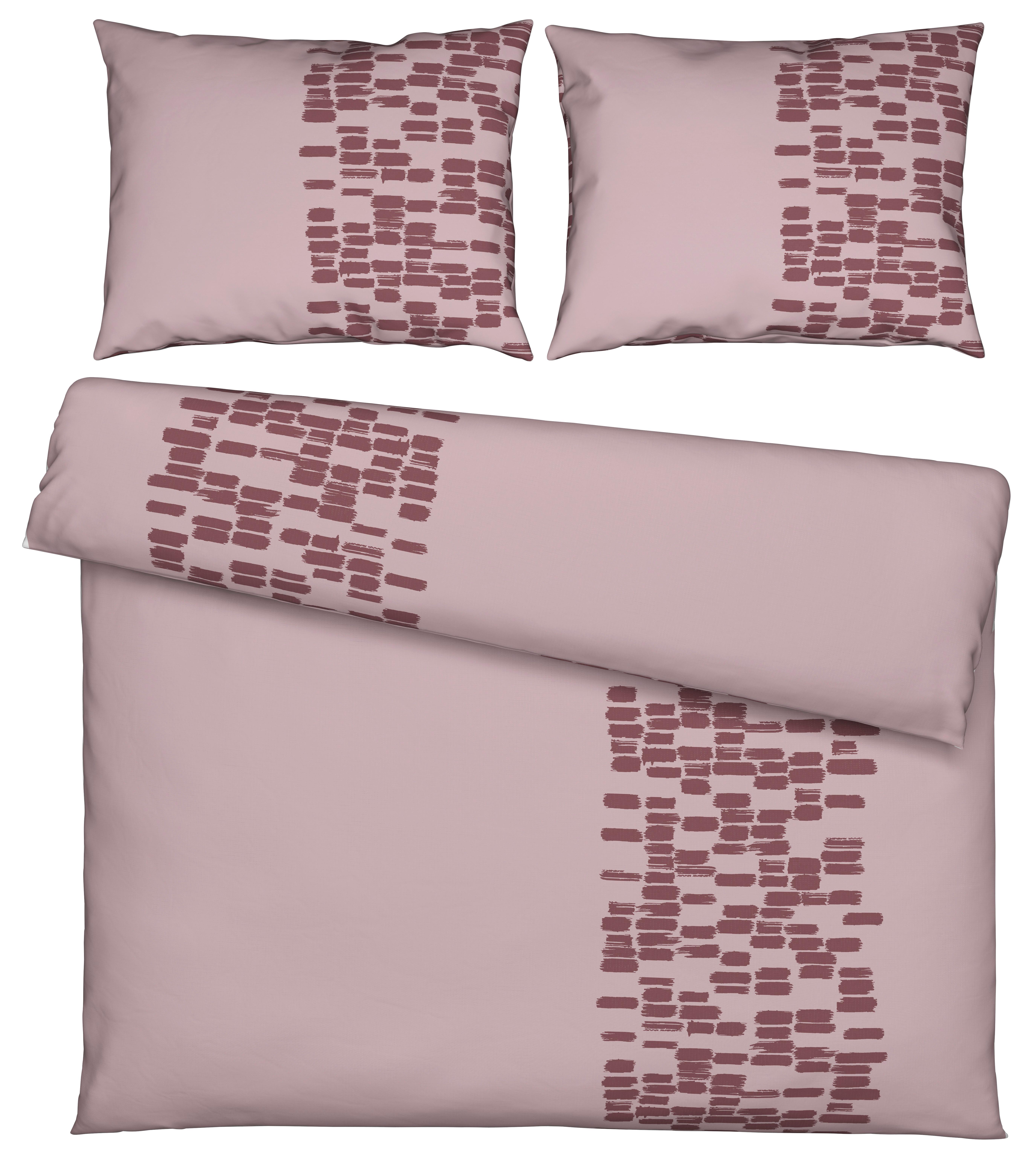 Ágyneműhuzat-garnitúra Kétszemélyes Brush Strokes - rózsaszín, textil (200/220cm) - Modern Living