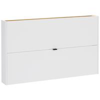 Hängeschuhschrank Ameca Weiß/Eichefarben - Eichefarben/Schwarz, MODERN, Holzwerkstoff/Metall (140/83/18cm) - Premium Living