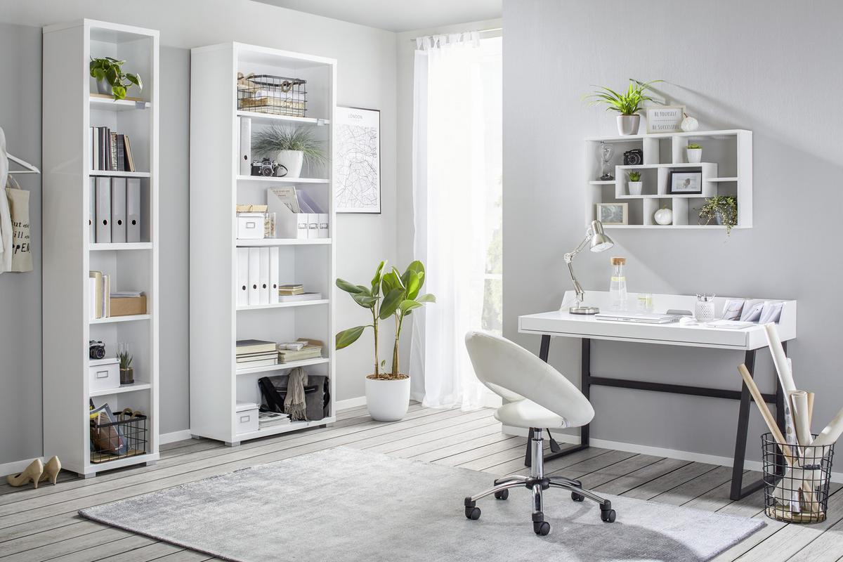 Drehstuhl in Weiss - Chromfarben/Weiss, Modern, Kunststoff/Textil (61cm) - Mömax