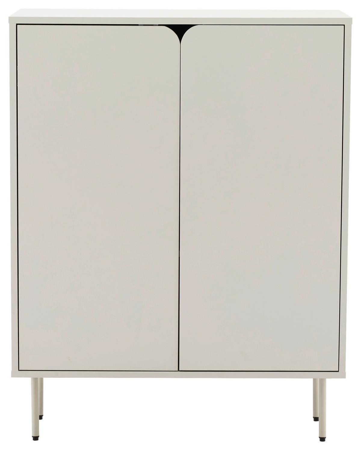 KOMODA WYSOKA MIMI - szary jedwabisty, Design, materiał drewnopochodny/metal (80/103/35cm) - Xora