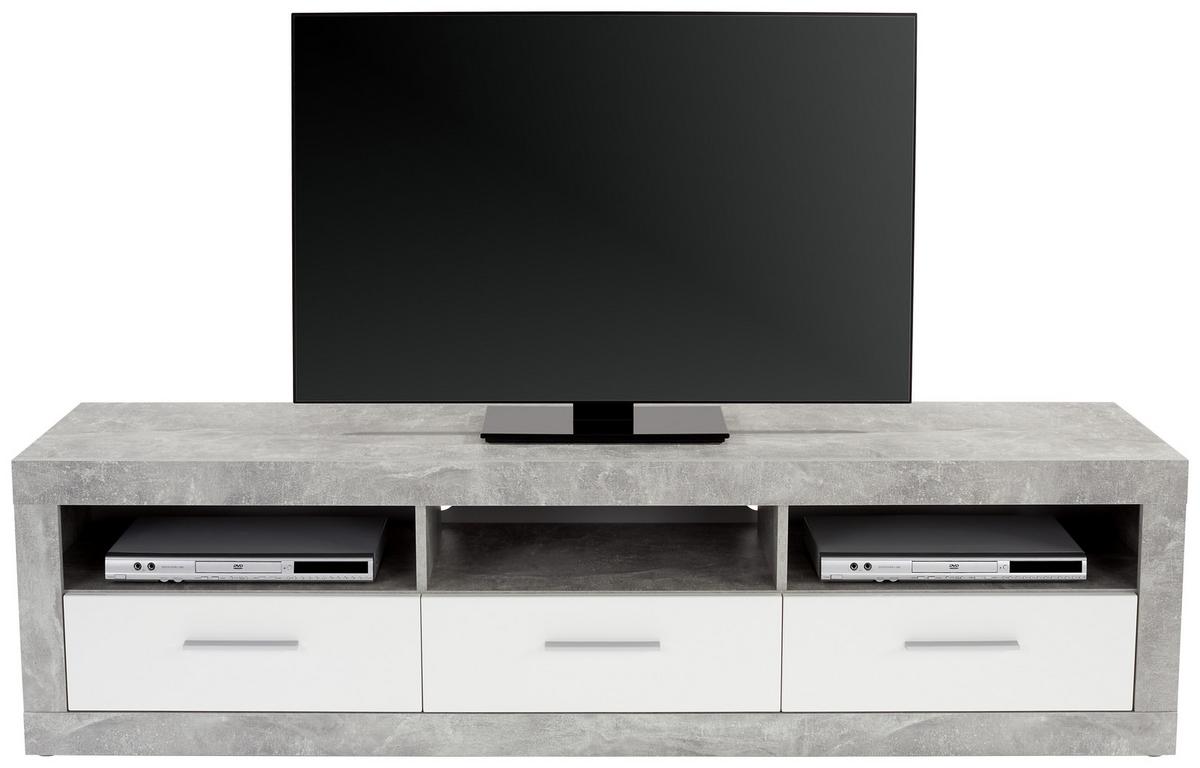 Element TV Malta - alb/gri, Modern, material pe bază de lemn (185/50/42cm) - Modern Living