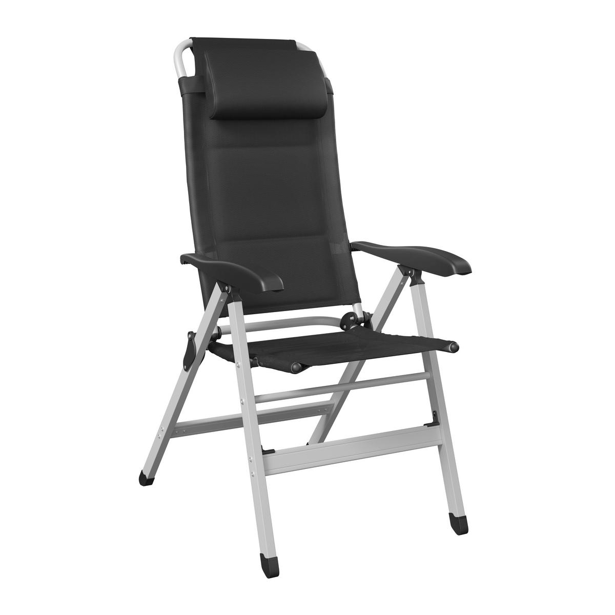 Gartenstuhl Geri Schwarz/Silberfarben - Silberfarben/Schwarz, Basics, Textil/Metall (74/117/60cm)