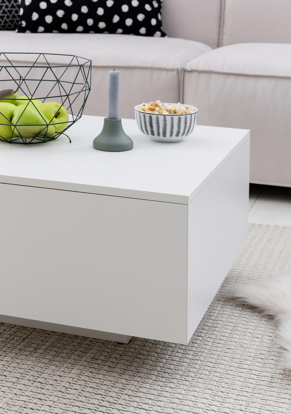 Klubska Miza Couchtisch - bela, Moderno, leseni material (60/60/35,5cm) - MID.YOU