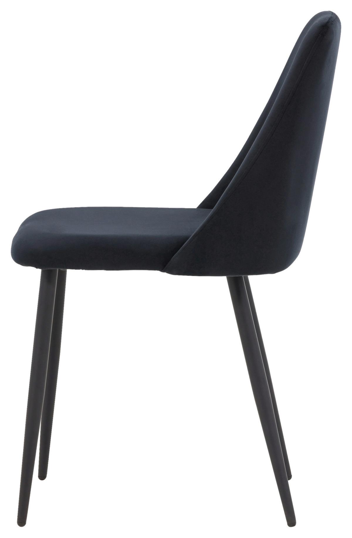 STUHL-SET NIGHT - Schwarz, Design, Textil/Metall (49/87/56cm) - Livetastic