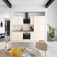 Küchenblock Touch High m. Geräten Magnolie - Edelstahlfarben/Eichefarben, MODERN, Holzwerkstoff/Metall (270cm) - Nobilia