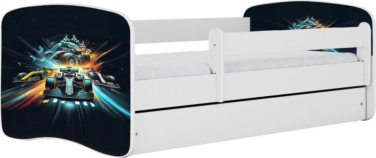 Otroška Postelja Babydreams, Bela, 80x160cm - bela/barve breze, Moderno, tekstil/leseni material (80/160cm) - MID.YOU