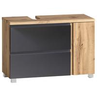 Waschbeckenunterschrank Varese ca. 85x56 cm Wotaneiche - Eiche Wotan/Grau, MODERN, Holzwerkstoff (85/56/35cm) - Held
