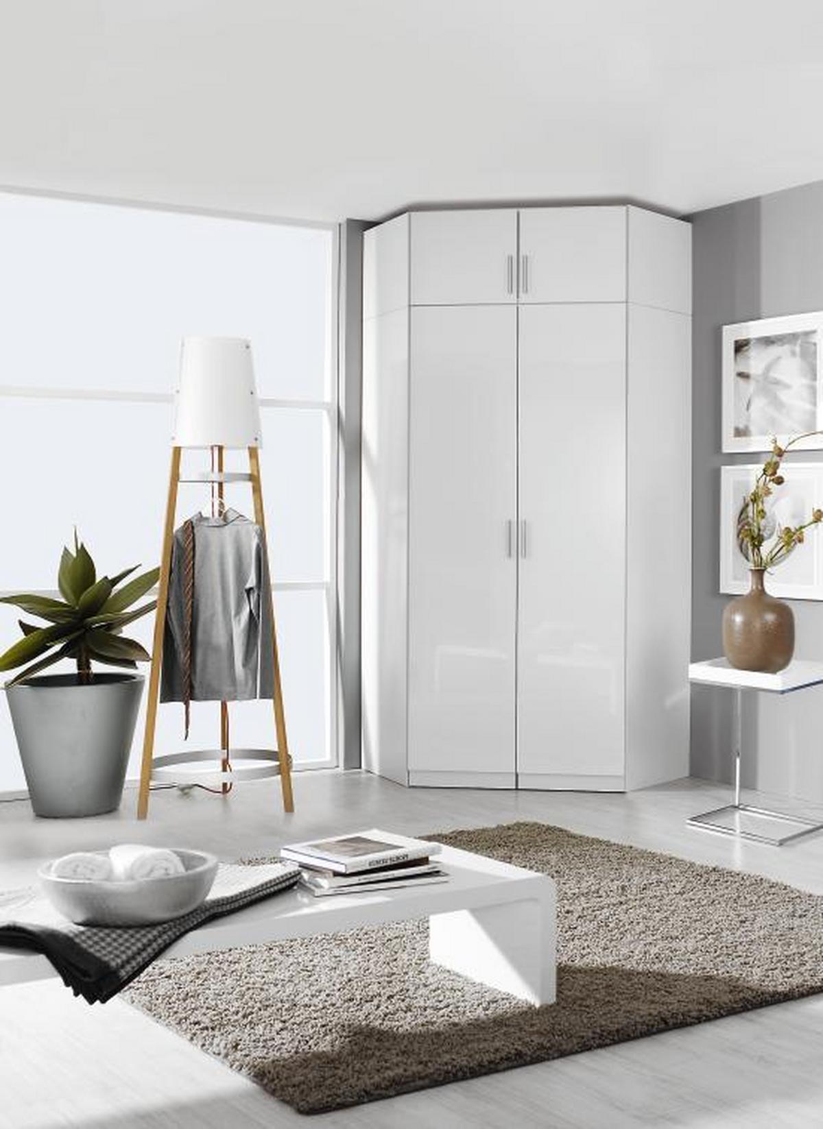 Nastavak Ormara Celle - bijela/bijela visoki sjaj, Moderno, drvni materijal/plastika (117/39/117cm) - Modern Living