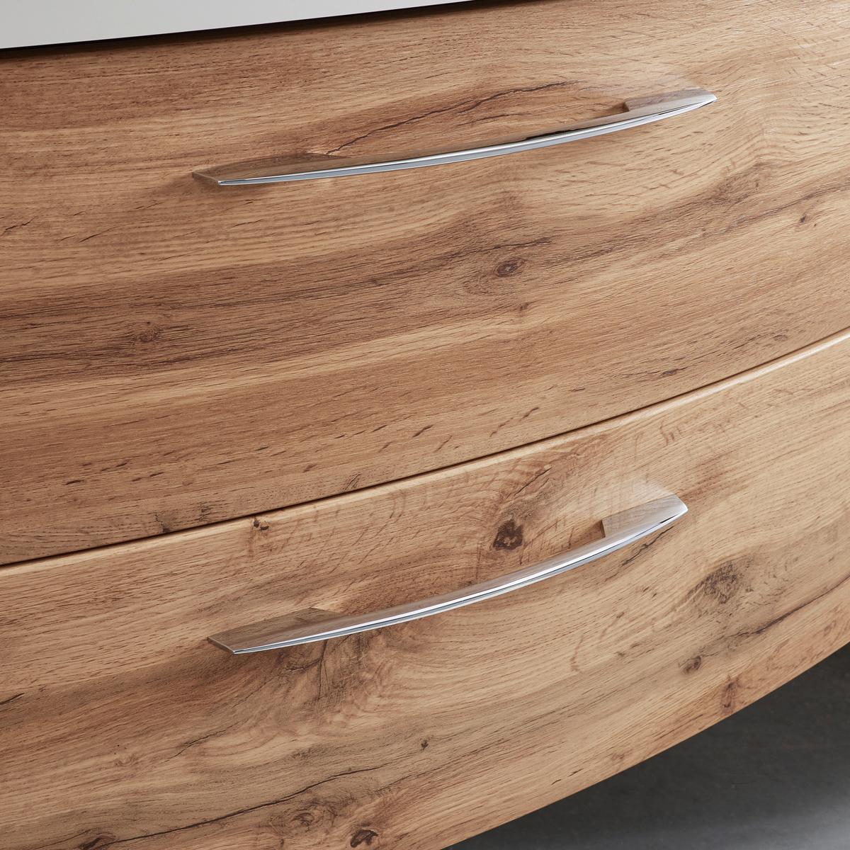 Bază cu lavoar Florida - alb/culoare lemn stejar, Modern, materiale naturale/material pe bază de lemn (100/54/47cm) - Premium Living