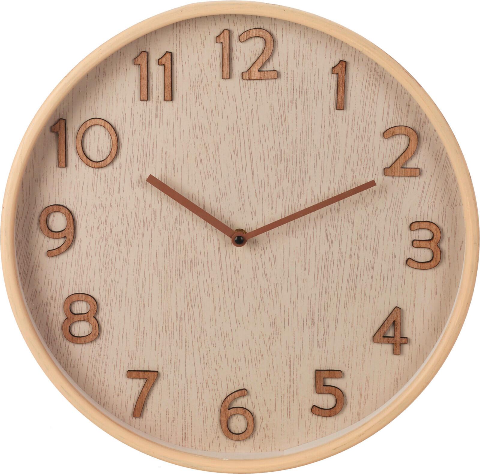 Falióra Clock - világosbarna/szürke, faalapú anyag (38/5cm)