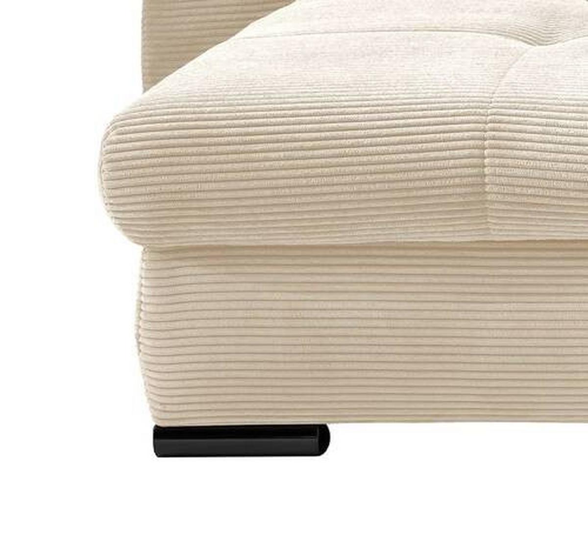 Wohnlandschaft Frederico Beige Cord - Beige/Schwarz, MODERN, Holz/Textil (188/302cm) - MID.YOU