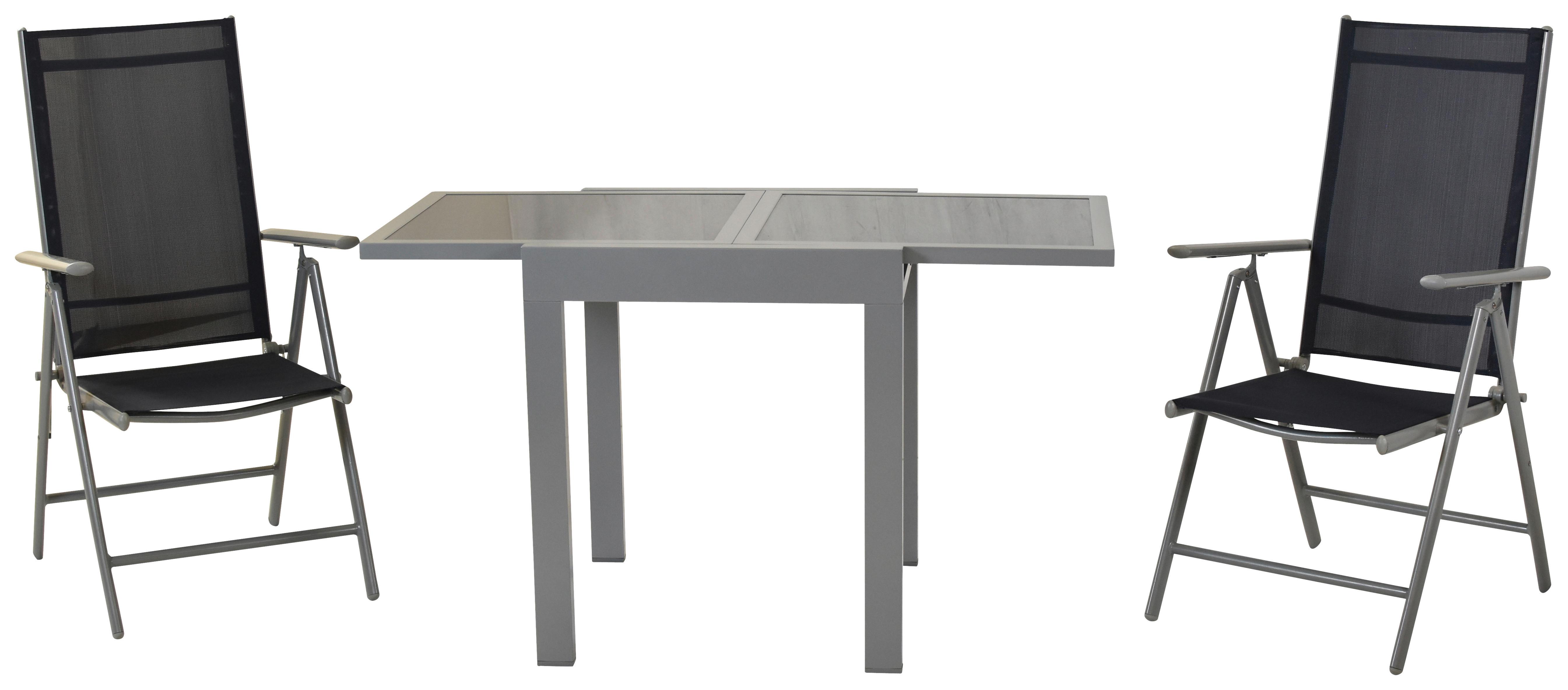 GARTENSET AMALFI - Blau/Silberfarben, MODERN, Textil/Metall - Gardenson