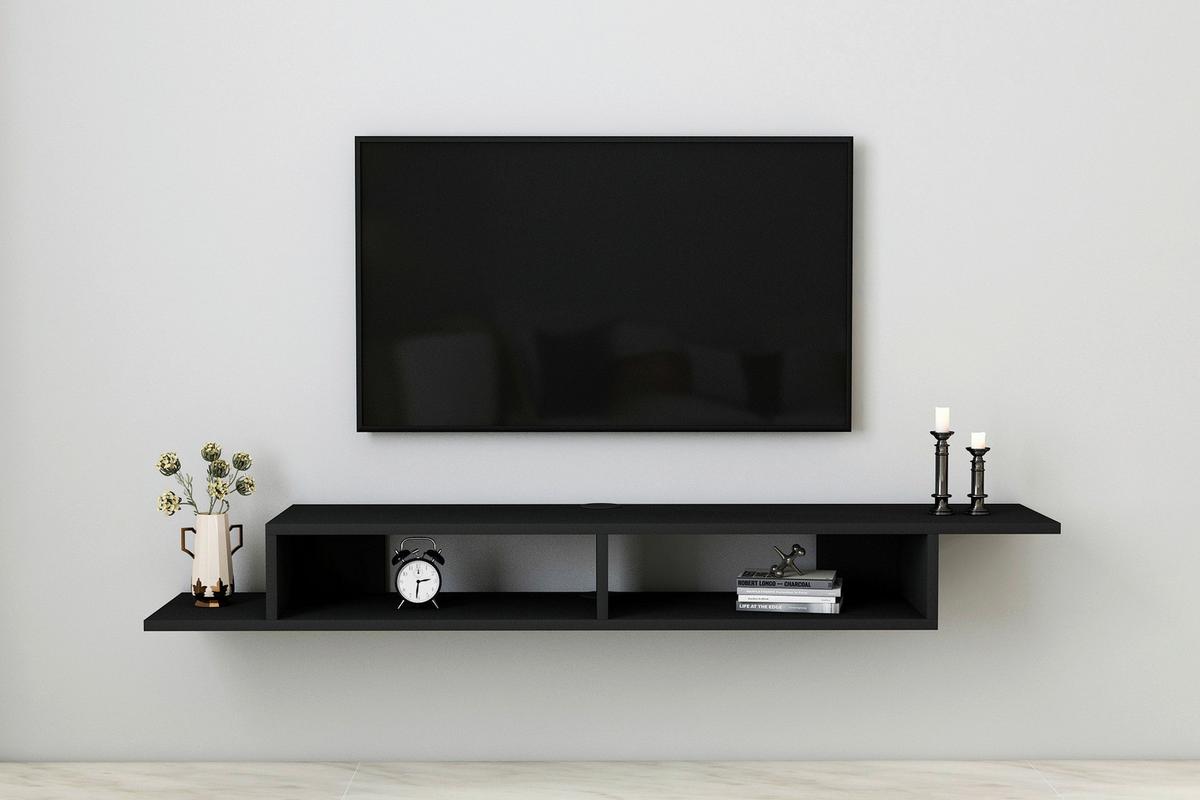 WANDBOARD ARTEMIS TV-WANDREGAL - Schwarz, Design, Holzwerkstoff (149/16,4/29,6cm) - Livetastic