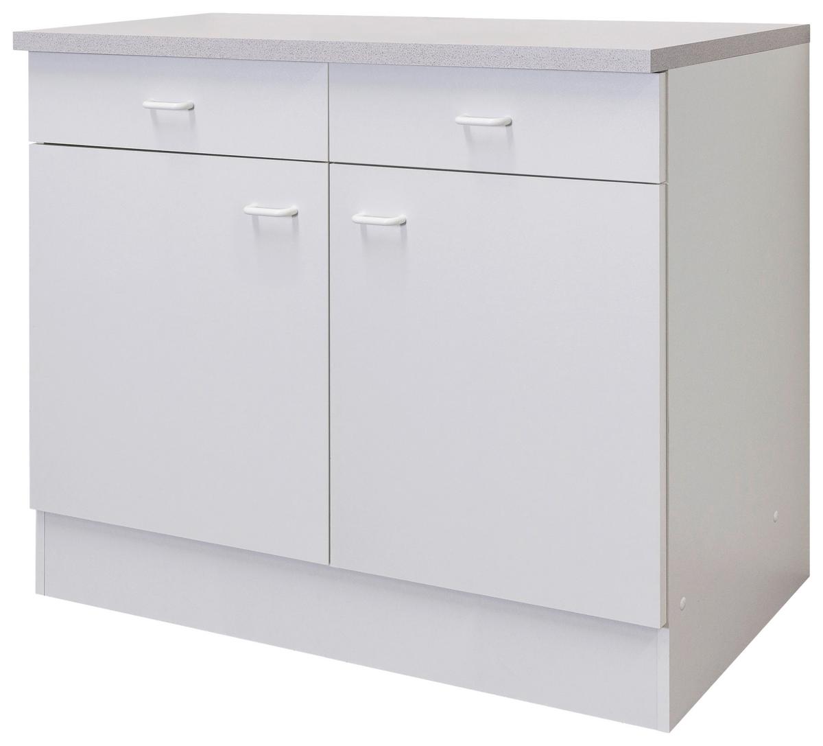 Kuhinjska Spodnja Omarica Speed, Bela - bela/svetlo siva, Konvencionalno, umetna masa/leseni material (100/85/50cm) - FlexWell