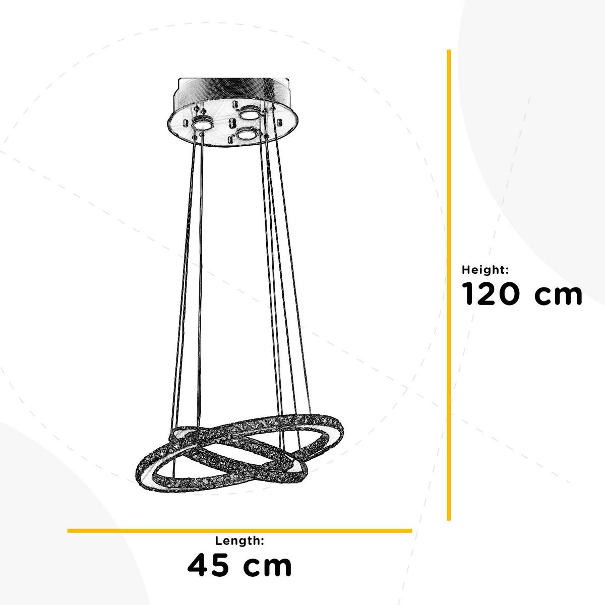Led Függőlámpa 4809/s - krómszínű, Design, fém (45/120cm)