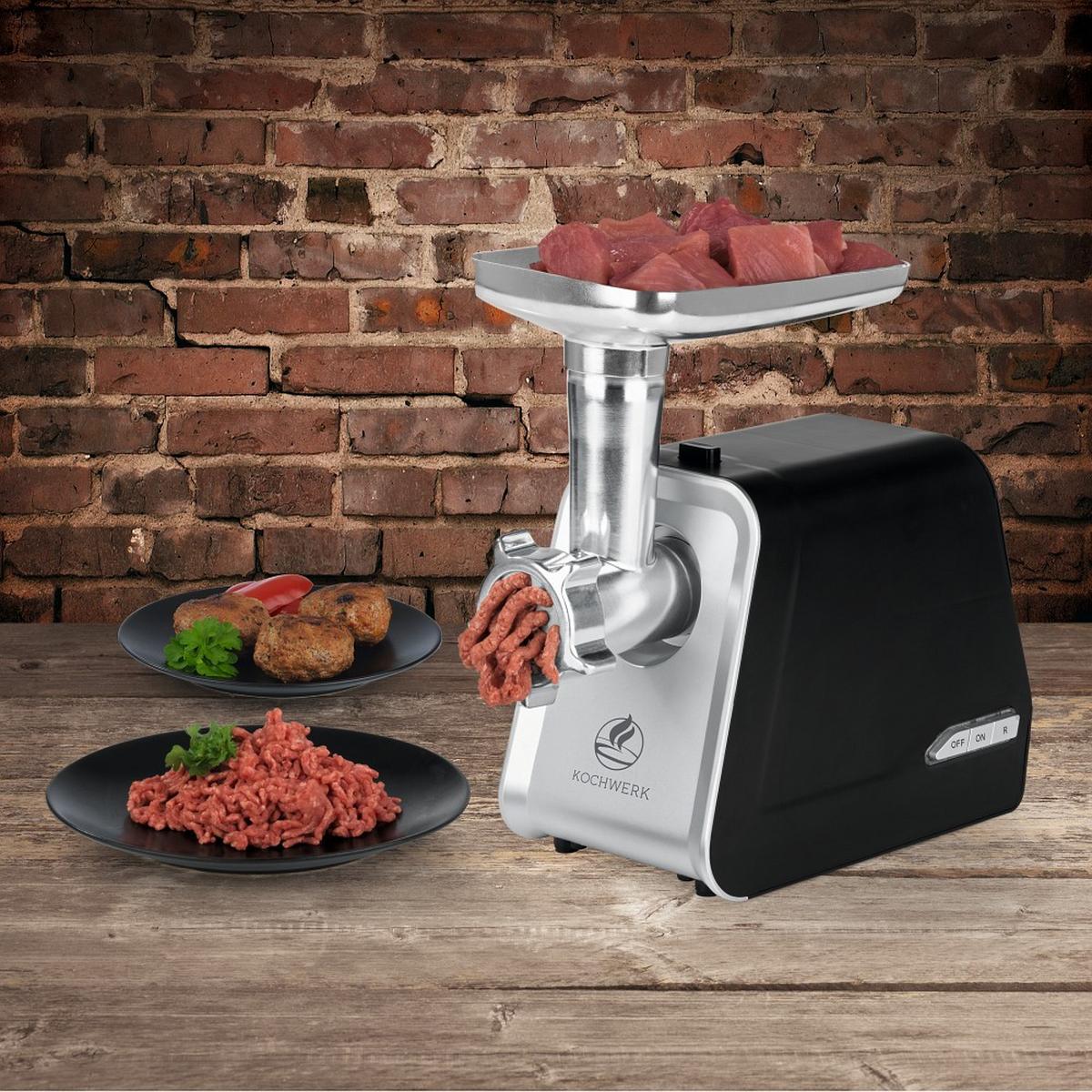 MASZYNKA DO MIELENIA MIĘSA 05708 - kolor srebrny/czarny, Basics, tworzywo sztuczne/metal (32/17,1/34,2cm) - KOCHWERK