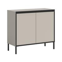 KOMMODE TRON - Kaschmir/Schwarz, Design, Holzwerkstoff/Metall (92/83/38cm) - Livetastic