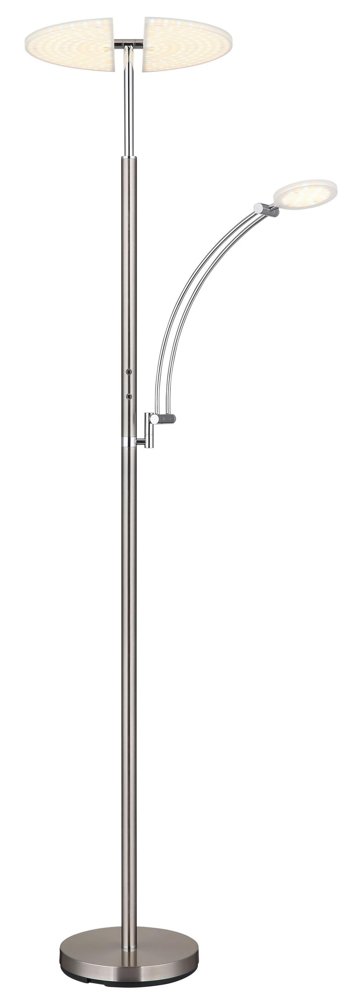Led Podna Svjetiljka Boja Nikla - bijela/boje nikla, Design, metal/plastika (80/40,5/183cm) - Globo