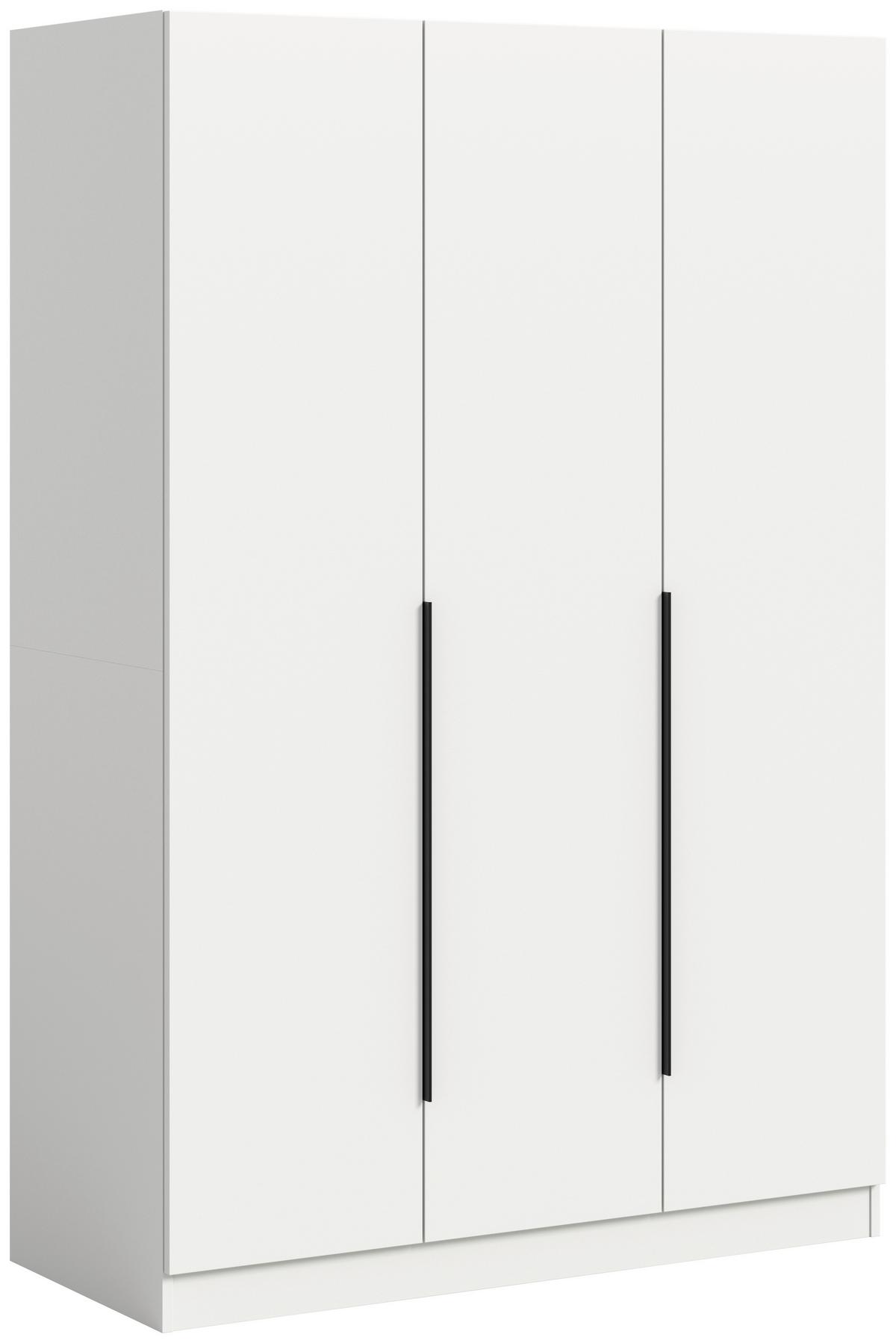 Drehtürenschrank KOPENHAGEN ca.120x181x52cm Weiß - Schwarz/Weiß, MODERN, Holzwerkstoff (120/181/52cm) - MID.YOU