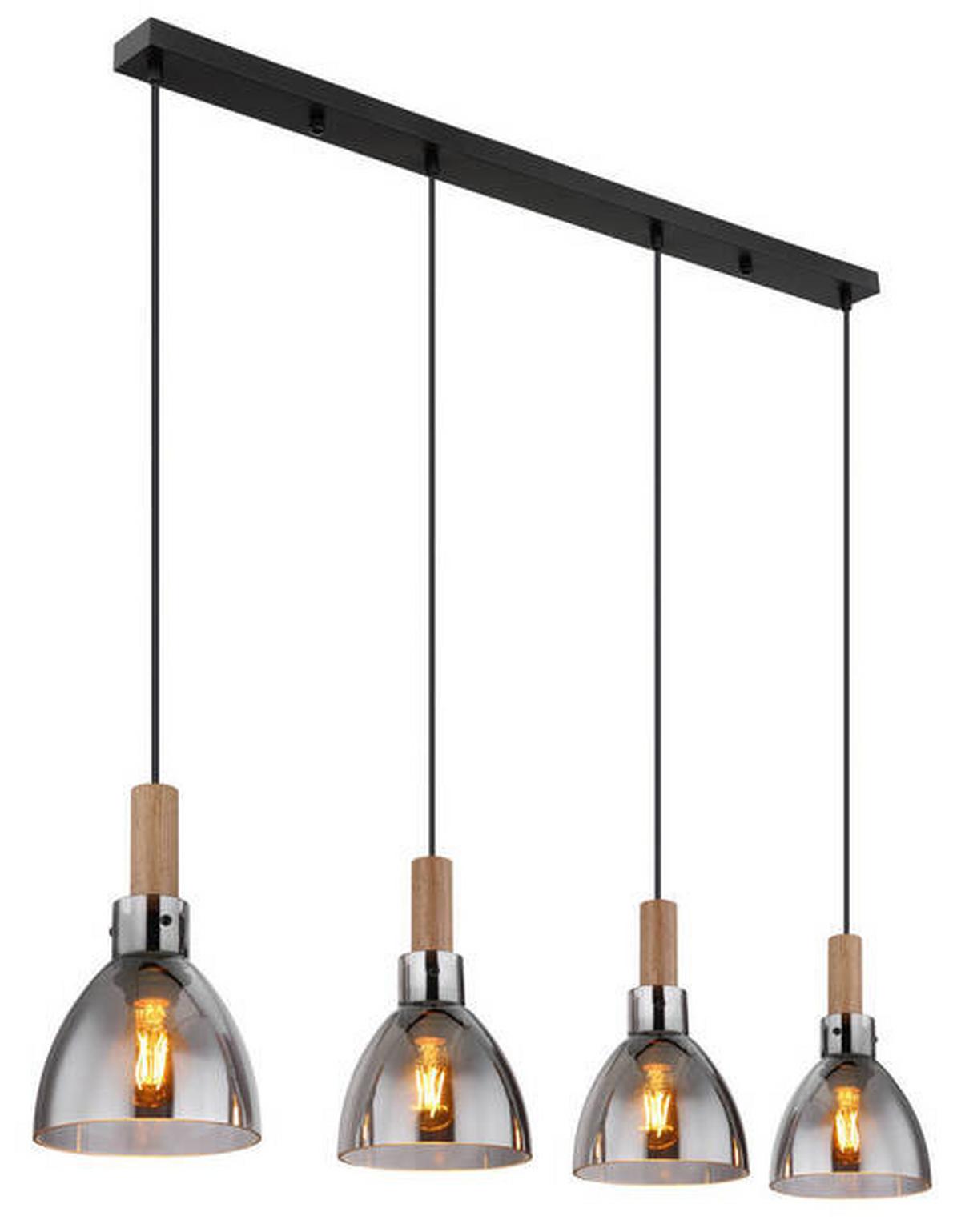 Viseča Svetilka 15550-4h Mattea - črna, Design, kovina/steklo (105/16/120cm) - Globo