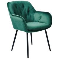 KRZESŁO Z PODŁOKIETNIKAMI SALERNO - czarny/ciemnozielony, Modern, metal/tkanina (63/87/64cm) - MID.YOU