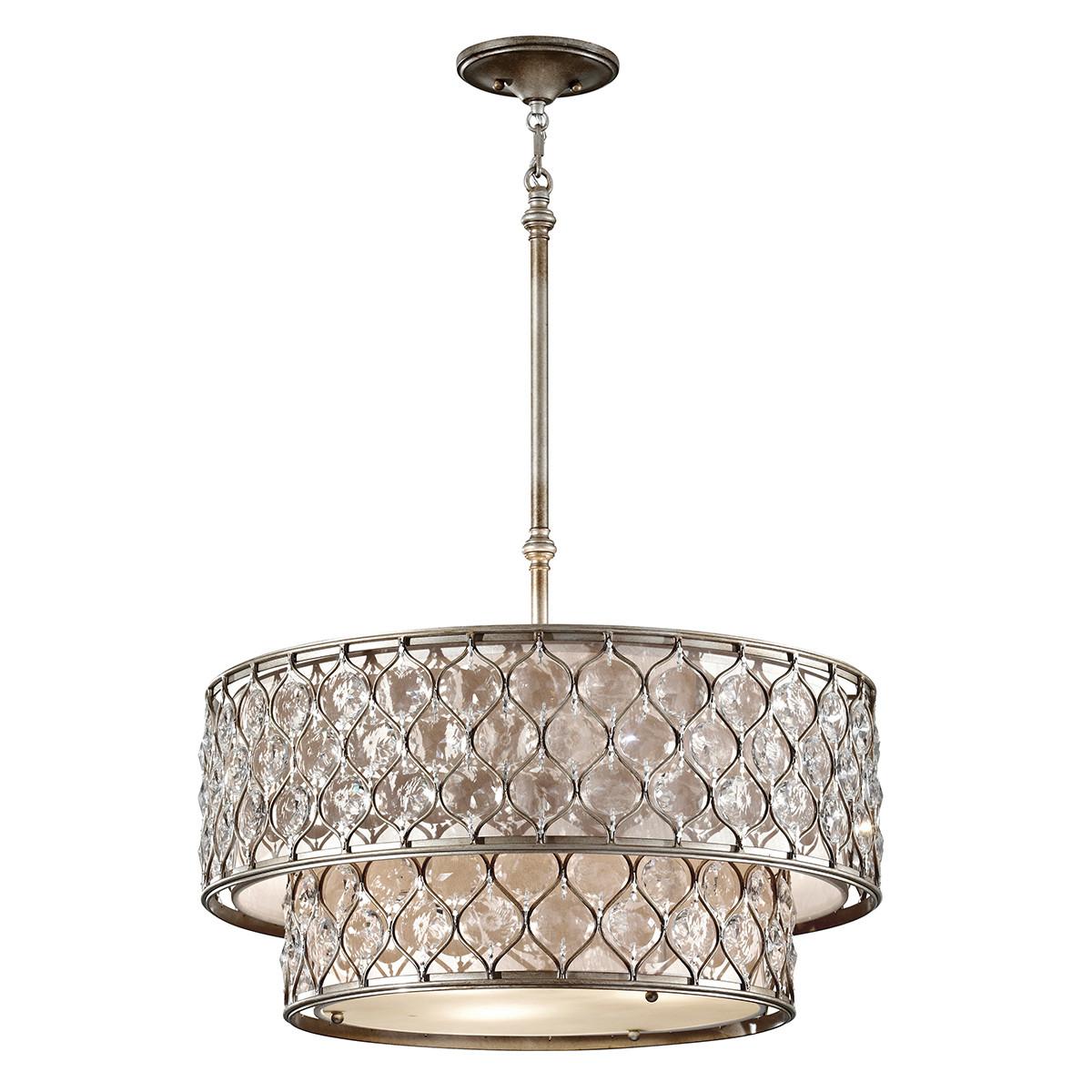 Viseća Svjetiljka Lucia Fe-Lucia-P-E-2tr - srebrne boje, Konvencionalno, staklo/metal (62.2/48cm) - Elstead Lighting