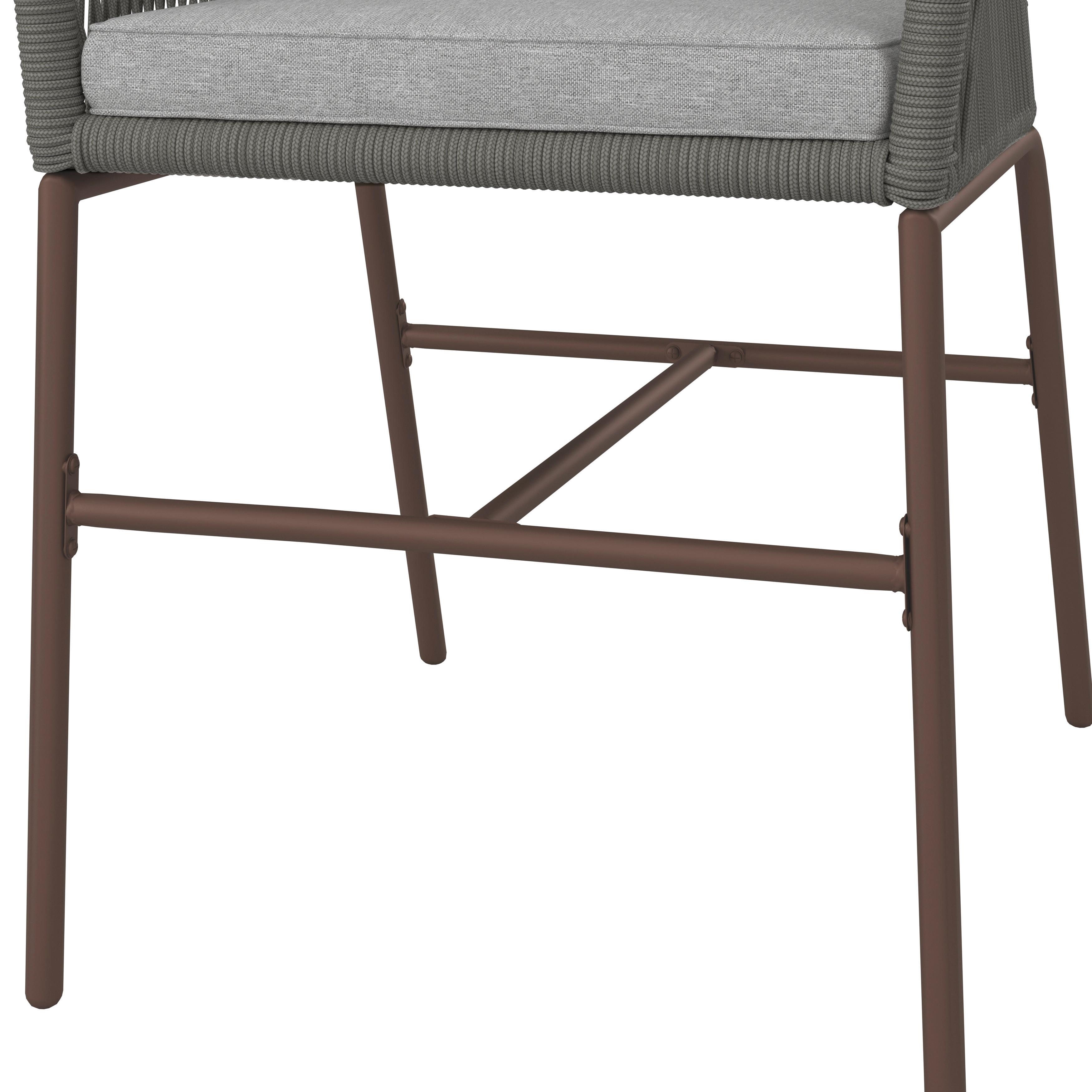 Gartengarnitur Giovanna Grau Outdoorstoff/Metall/Akazie - Braun/Grau, MODERN, Holz/Textil (100/74cm) - Bessagi Garden