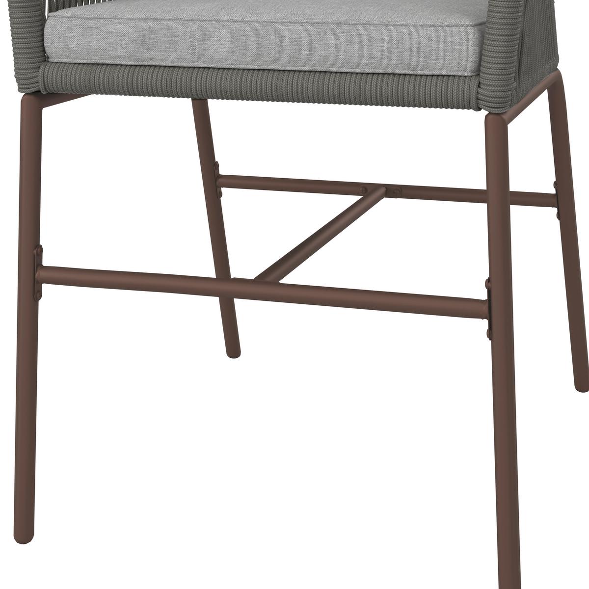 GARTENGARNITUR GIOVANNA - Braun/Grau, Modern, Holz/Textil (100/74cm) - Bessagi Garden