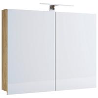 Element S Ogledalom Badinos - hrast medunac, Moderno, staklo/drvni materijal (80/59,2/12cm) - MID.YOU