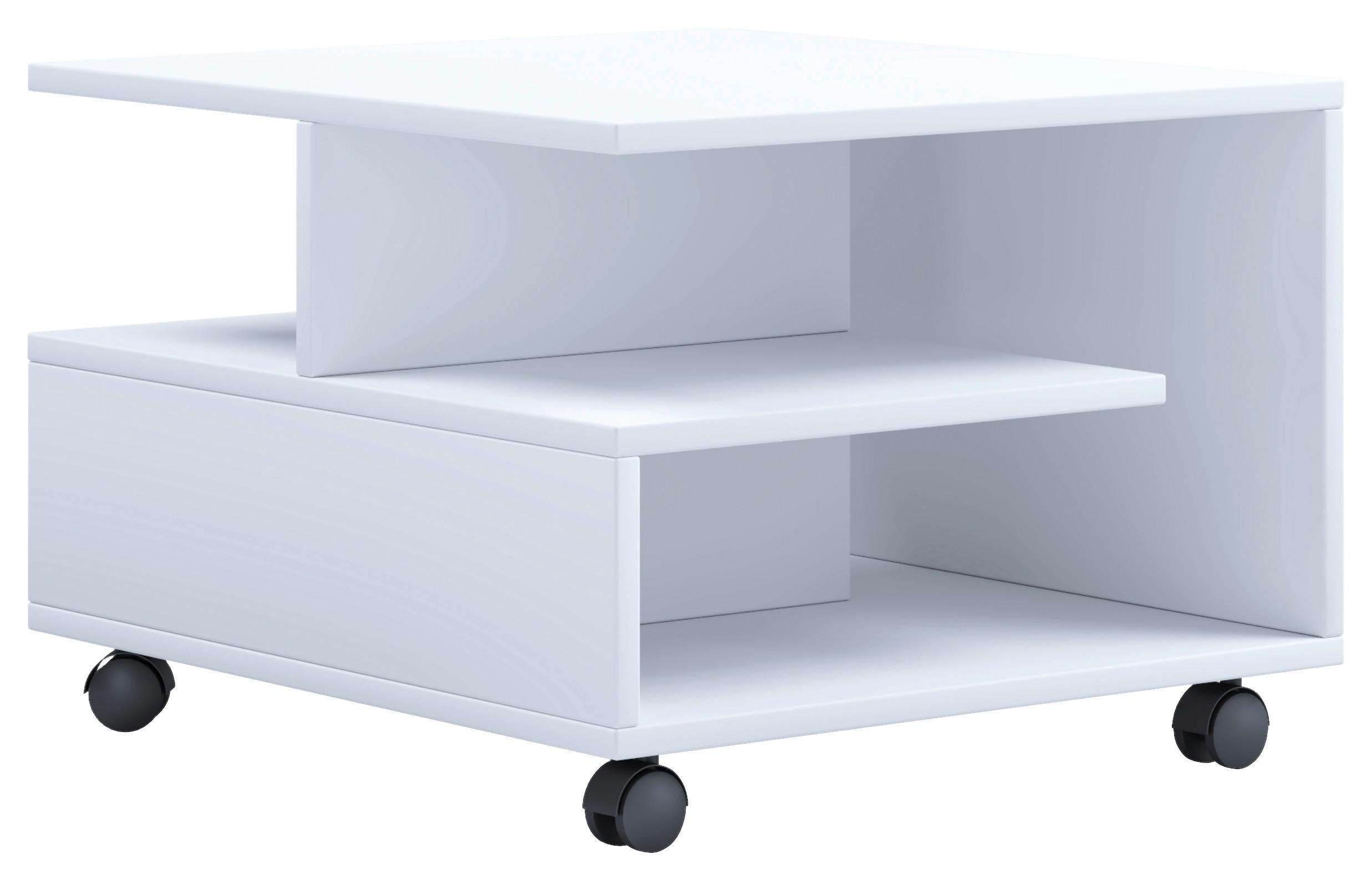 Couchtisch Stango S - Weiss, Design, Holzwerkstoff/Kunststoff (50/50/40cm) - MID.YOU